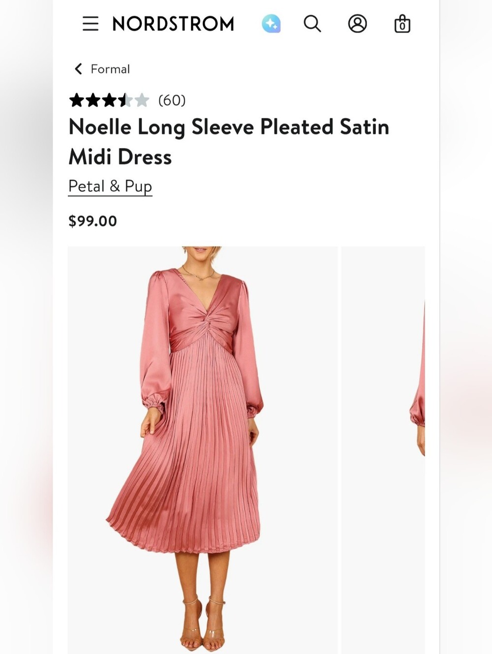 🩷🆕️Petal & Pup Noelle Satin Midi Dress - Rose Pink XS/SM *READ DESC.🆕️🩷